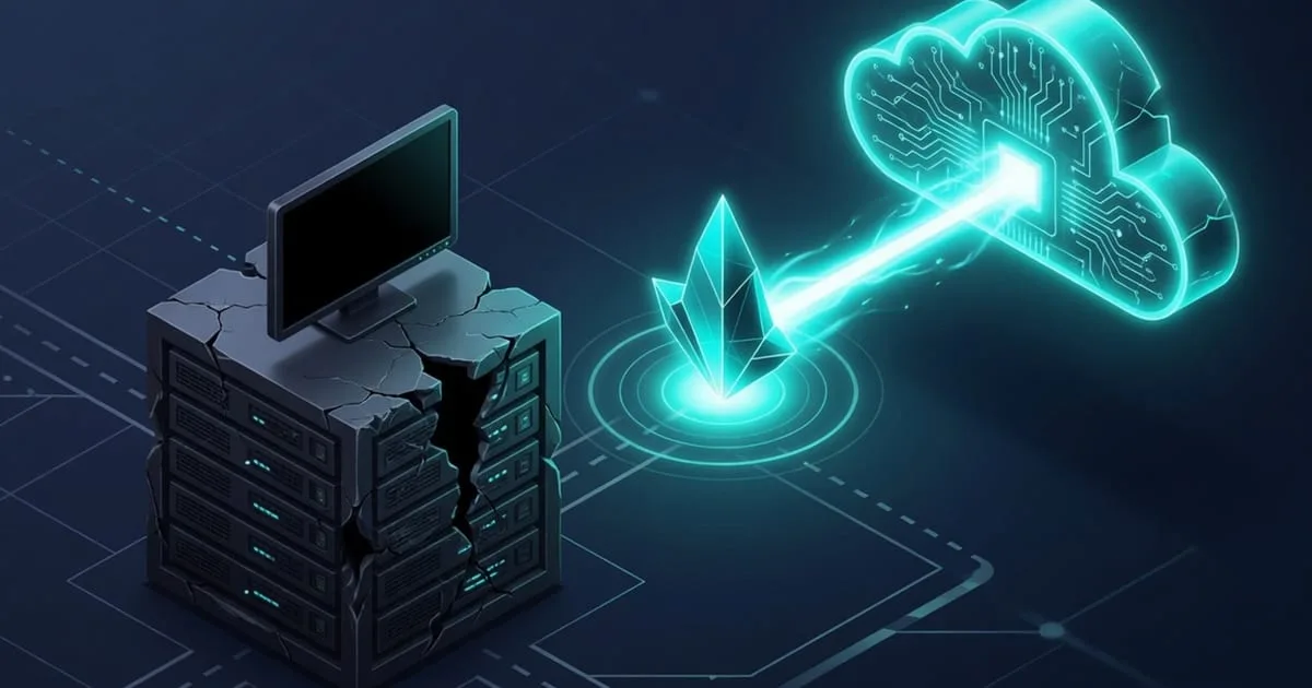Illustration of an on-host monitor going dark during a server crash while an external SaaS checker still fires an alert