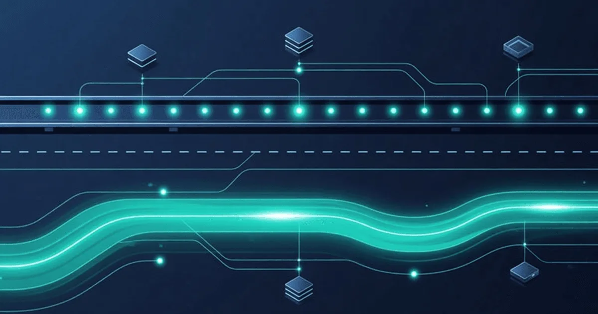Timeline comparing interval-based SNMP samples against a continuous gNMI telemetry stream