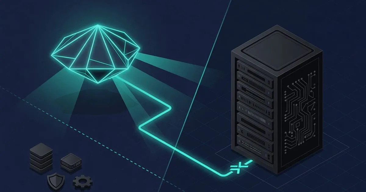 Diagram of an external monitor detecting a silent, crashed server that on-host tools cannot report