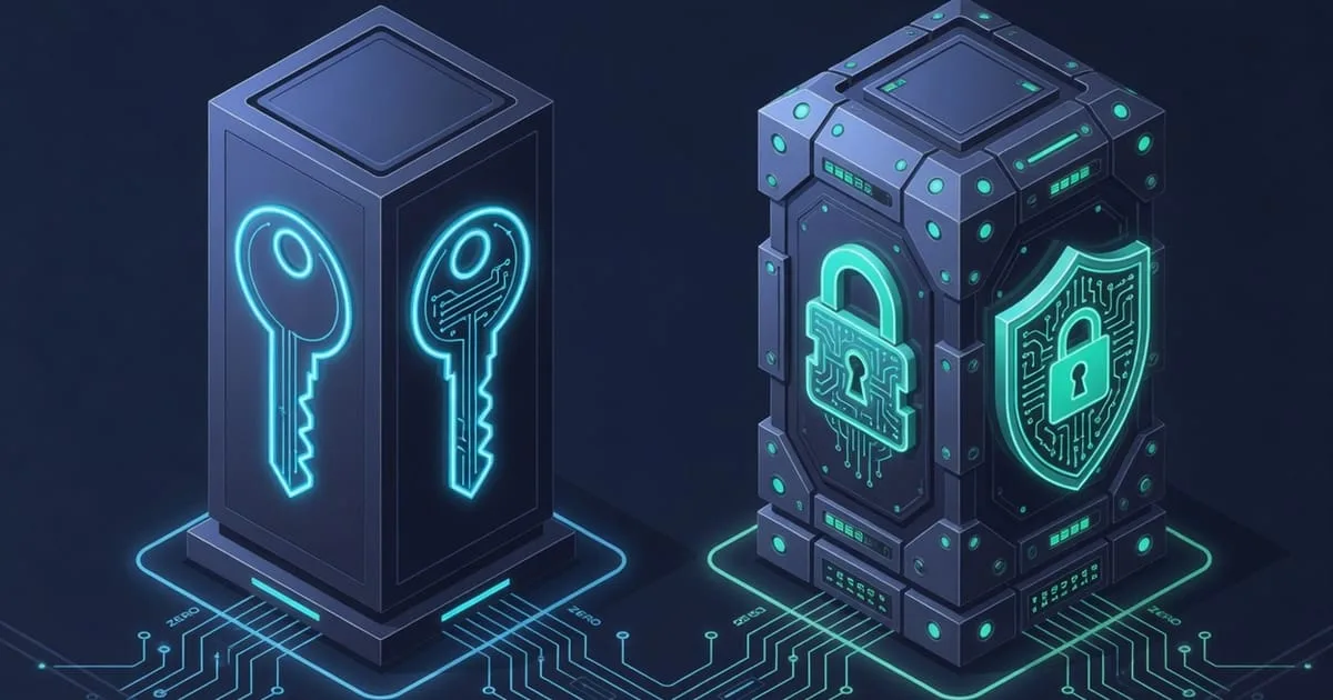 Two terminal commands side by side contrasting an SNMPv2c snmpget with a community string against an SNMPv3 authPriv snmpget using a user and SHA/AES keys